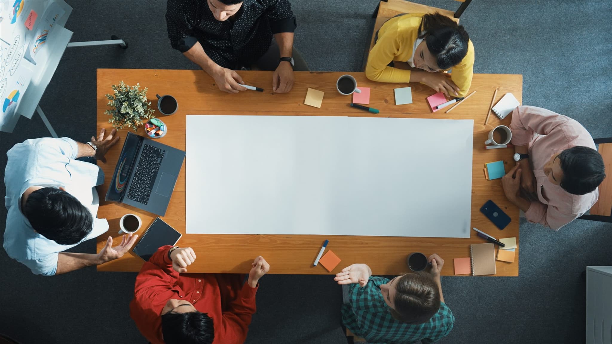Team in a strategy planning session